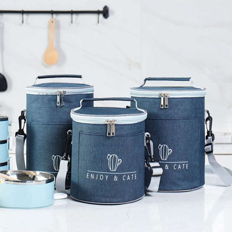 Round Lunch Bag Insulated Lunch Box Foldable & Portable Lunch Tote M(Tibetan)