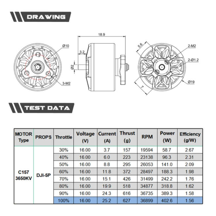 For DJI FPV AVATA Drone C157  3650KV More Powerful Motor