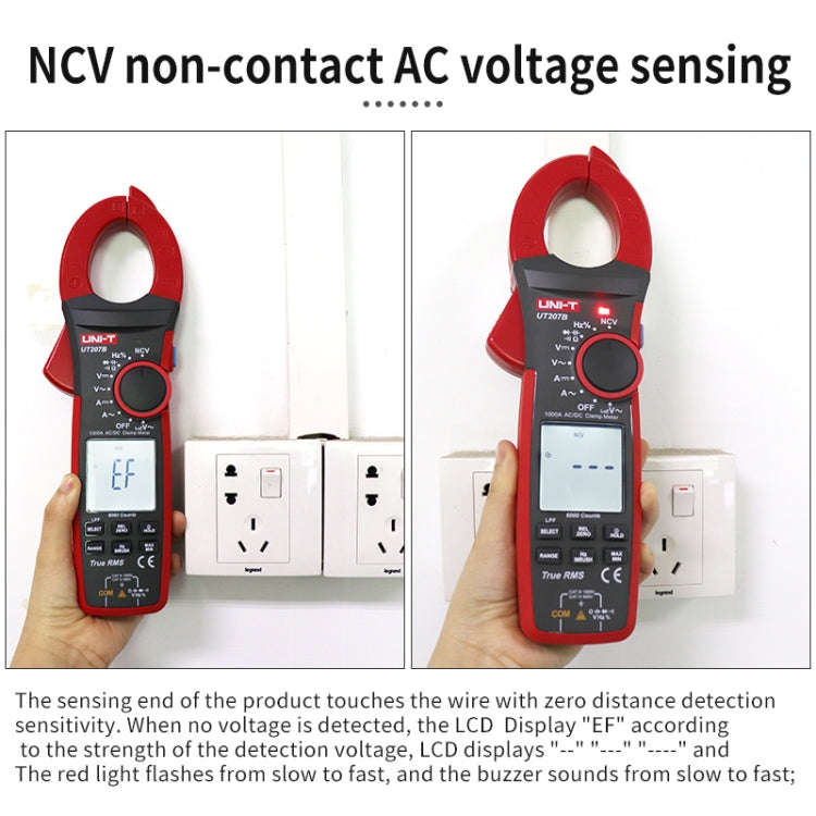 UNI-T UT205E 1000A 42mm Jaw Size Digital Clamp Meter AC DC Voltage Detector