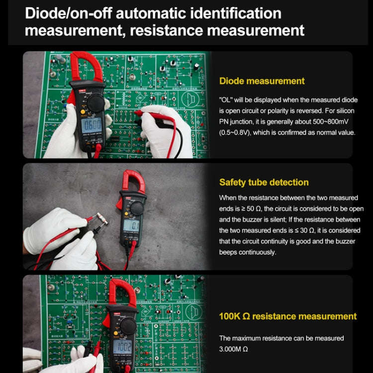 UNI-T  UT200A+ 400A Digital Clamp Multimeter AC/DC Voltage Detector Frequency Resistance Tester