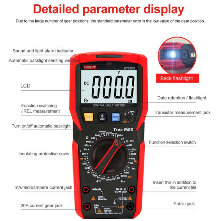 UNI-T UT89XE Digital High-Precision Multimeter Digital Display Multi-Meter