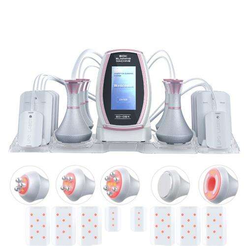 6 In 1  80K Ultrasonic Cavitation Vacuum Radio Frequency Lipo Laser Slimming Machine US Plug(Pink...