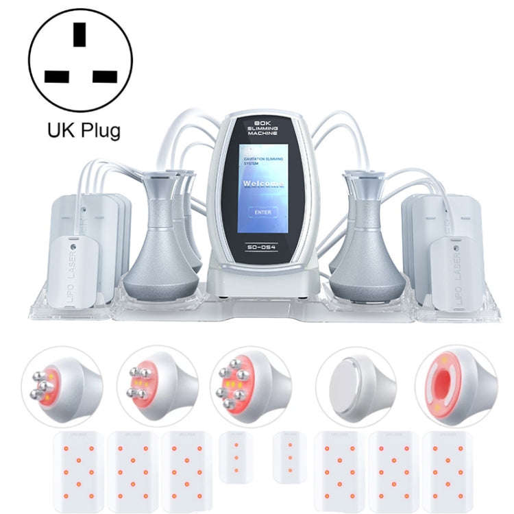 6 In 1  80K Ultrasonic Cavitation Vacuum Radio Frequency Lipo Laser Slimming Machine UK Plug(Silv...