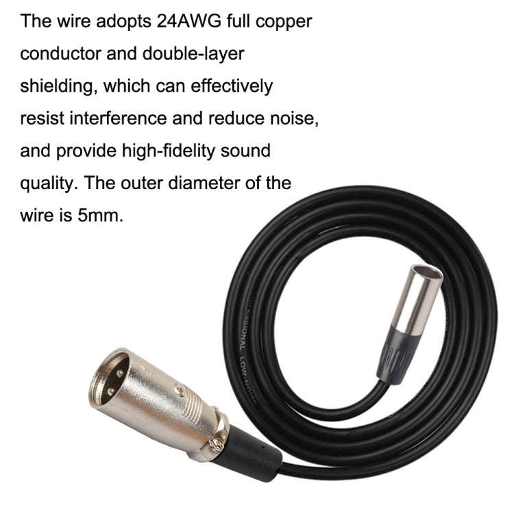 Xlrmini Caron Male To Mini Male Balancing Cable For 48V Sound Card Microphone Audio Cable, Length:5m