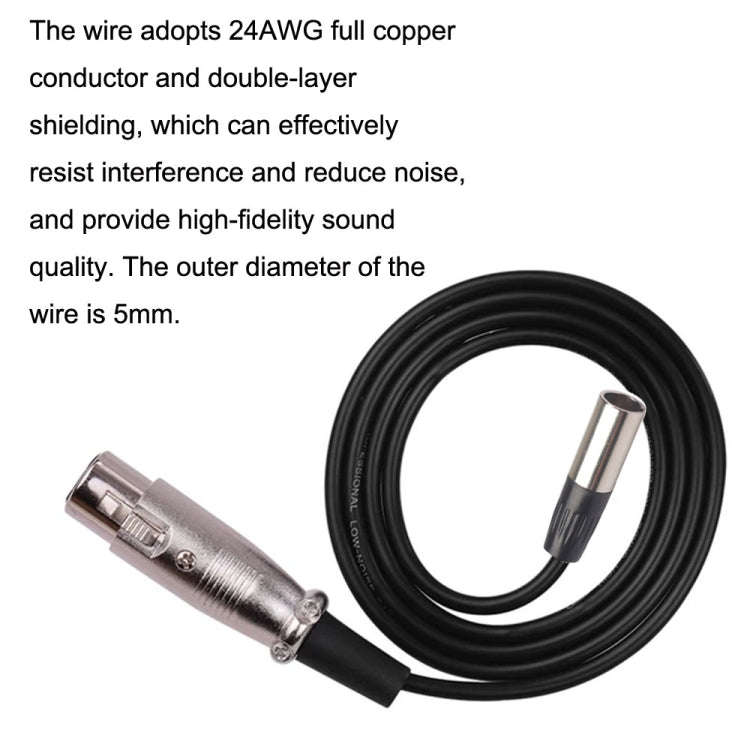 Xlrmini Caron Female To Mini Male Balancing Cable For 48V Sound Card Microphone Audio Cable, Leng...