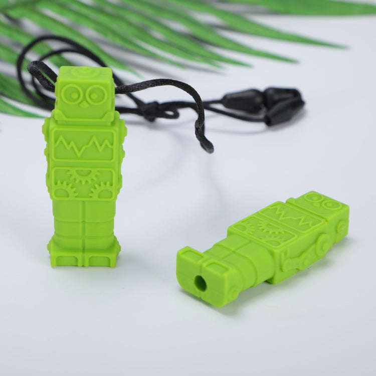 Silicone Robot Teether Baby Chewing Sensory Pendant Necklace(Green)