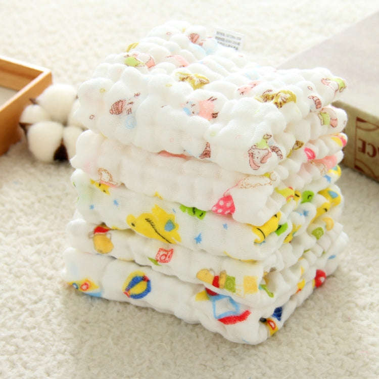 2 PCS Cotton 6-layer Gauze Saliva Towel Seersucker Small Square Scarf(Giraffe)