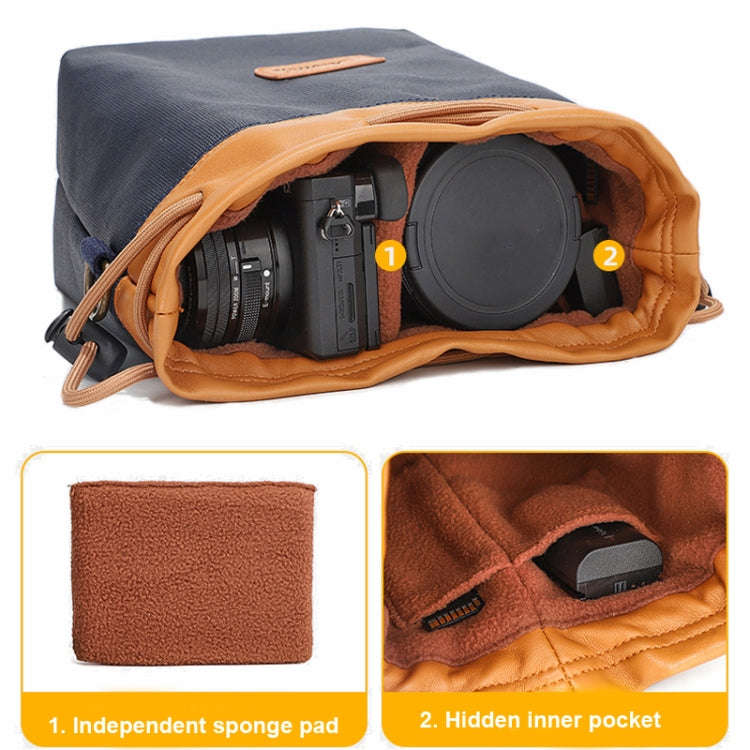 S.C.COTTON Camera Lens Protection Bag Liner Bag Waterproof Camera Storage Bag, Size: L(Blue)