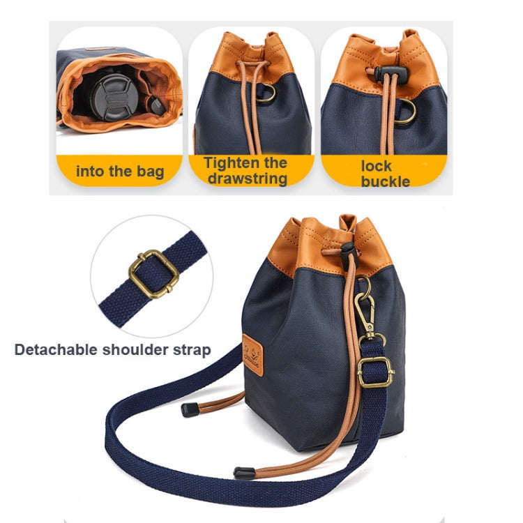 S.C.COTTON Camera Lens Protection Bag Liner Bag Waterproof Camera Storage Bag, Size: L(Blue)