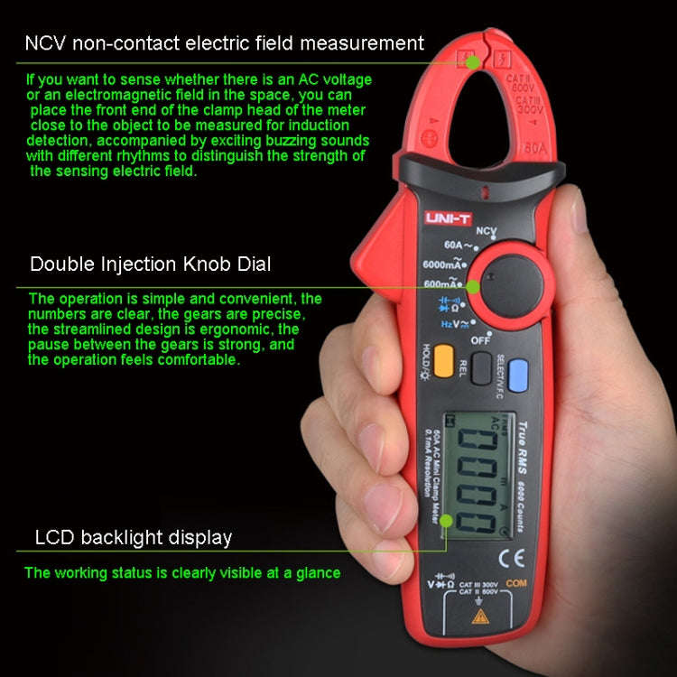 UNI-T UT211B  60A Digital Clamp Meter AC DC Voltage Detector