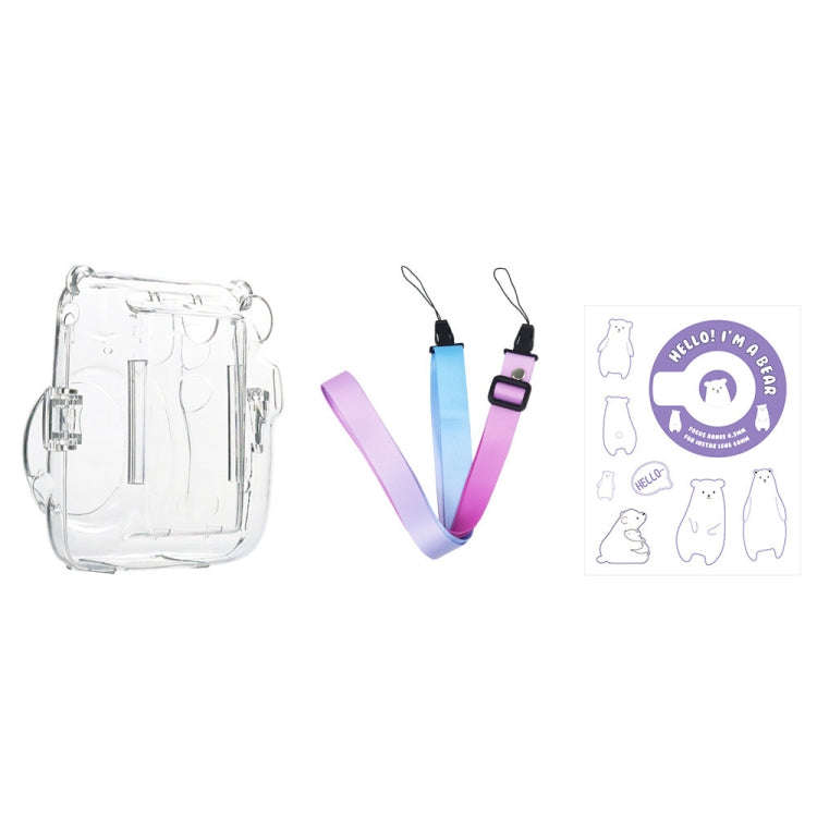 For Fujifilm Instax Mini 11  5sets Storage Case + Shoulder Strap + Sticker 3 In 1 Set(Set 3)