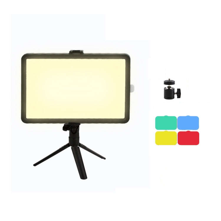 6 Inch 3200-5500K Three-color Temperature Photography Flat-panel Live Fill Light,Spec: Small Tripod