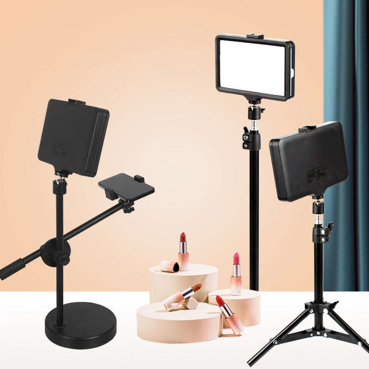 6 Inch 3200-5500K Three-color Temperature Photography Flat-panel Live Fill Light,Spec: Small Tripod