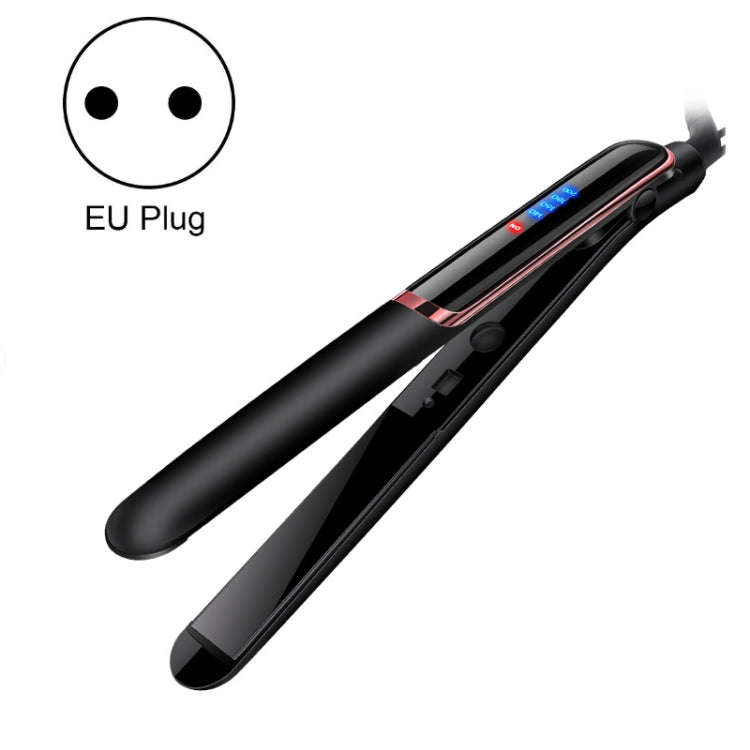 35W 2 In 1 Curling and Straightening Dual-use Electric Splin,Specification: EU Plug(Black)
