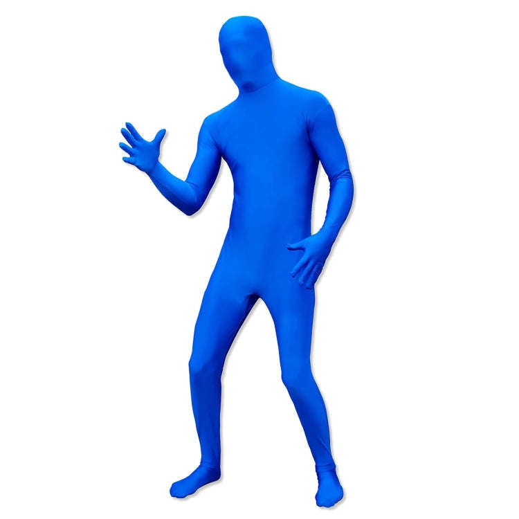 Photo Stretchy Body Green Screen Suit Video Chroma Key Tight Suit, Size: 160cm(Blue  One-piece)