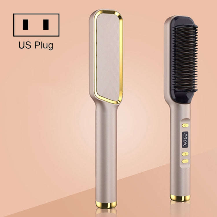 ZF-888 60W Dual-Purpose Splint Electric Curling Comb For Straight Hair And Curly Hair US Plug(Cha...