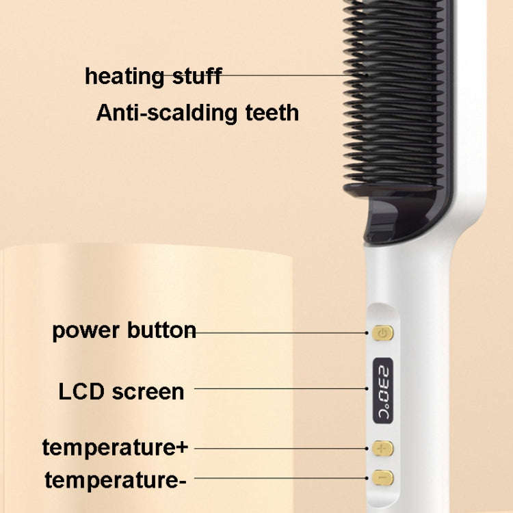 ZF-888 60W Dual-Purpose Splint Electric Curling Comb For Straight Hair And Curly Hair EU Plug(Pur...