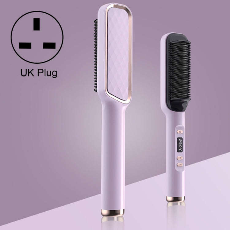 ZF-888 60W Dual-Purpose Splint Electric Curling Comb For Straight Hair And Curly Hair UK Plug(Pur...