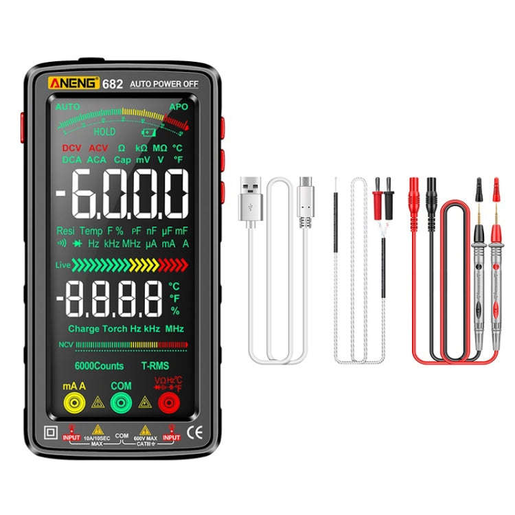 ANENG 682 Smart VA Reverse Display Automatic Range Rechargeable Multimeter(Black)