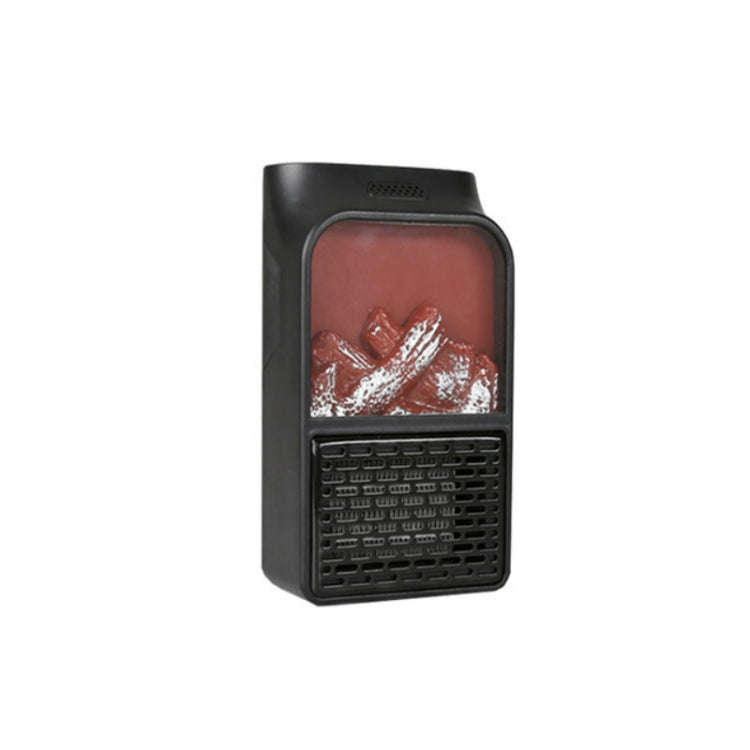 Flame Simulation Mini Portable Desktop Heater, Style:Without Remote Control, Plug Type:EU(Black)