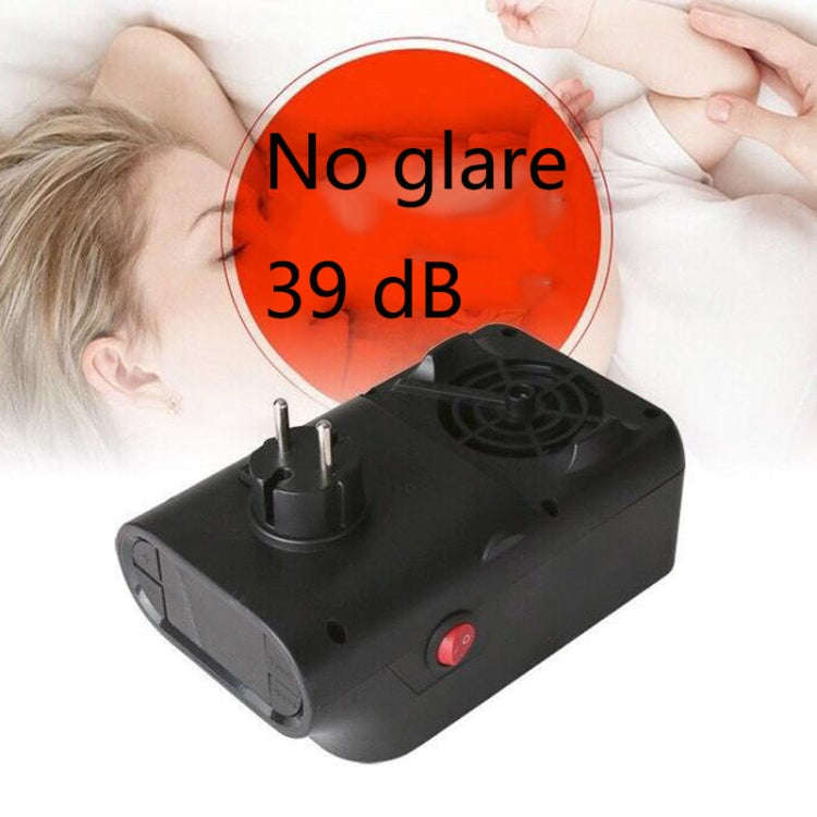 Flame Simulation Mini Portable Desktop Heater, Style:Without Remote Control, Plug Type:EU(Black)