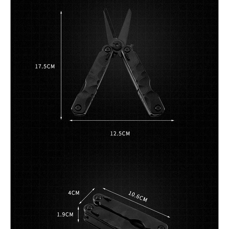10 in 1 Outdoor Camping Survival Tool Foldable Multifunctional Pocket Scissors(Black)