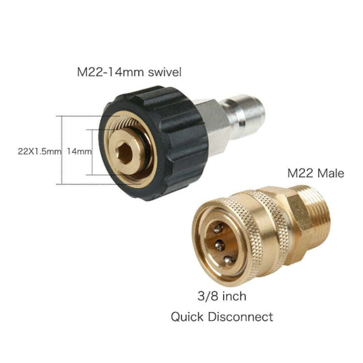Pressure Washer Accessories Quick Connect Car Wash Water Hose Quick Connection, Typle:14-3/8 Male...