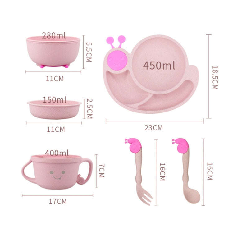 Creative Anti-scald Children Tableware Baby Snail Compartment Spoon Cup Bowl(Green)