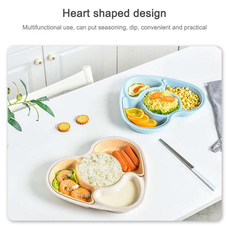Children Tableware Baby Kindergarten Divided Plate(Beige Yellow)