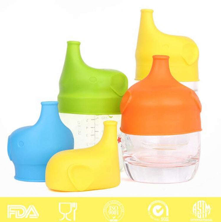 Food Grade Silicone Soft Bottle Cap Straw Accessories Elephant Spill Proof Leak Proof Bottle Cap(...