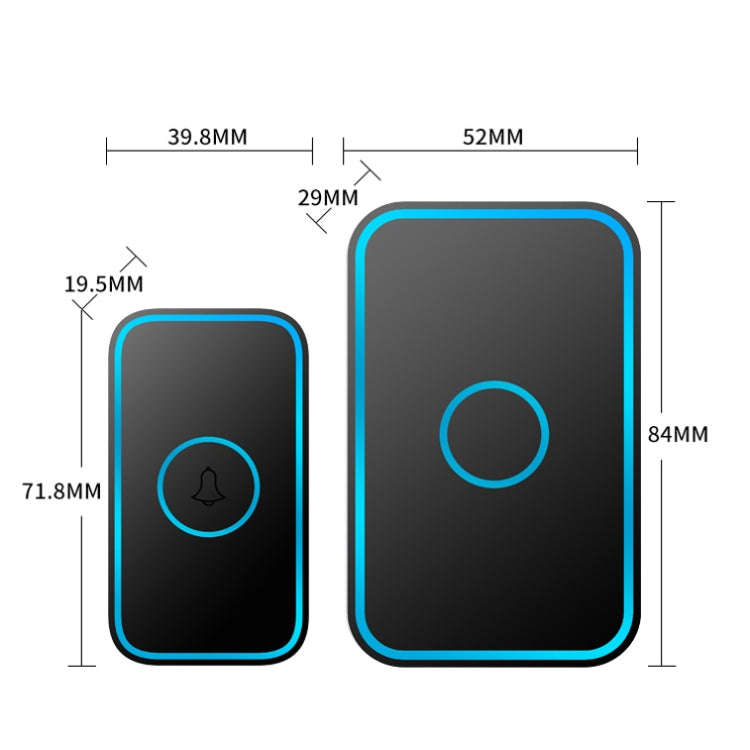 CACAZI A78 Long-Distance Wireless Doorbell Intelligent Remote Control Electronic Doorbell, Style:...