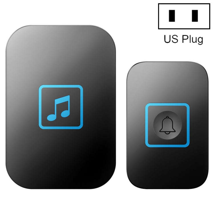 CACAZI A86 Electronic Music Remote Control Doorbell One For One AC Wireless Doorbell, Style:US Pl...