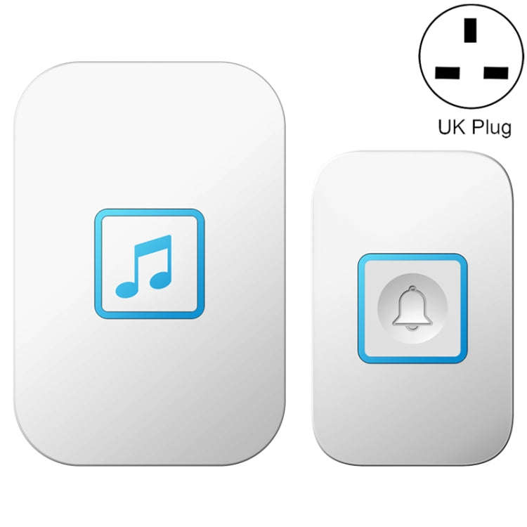 CACAZI A86 Electronic Music Remote Control Doorbell One For One AC Wireless Doorbell, Style:UK Pl...