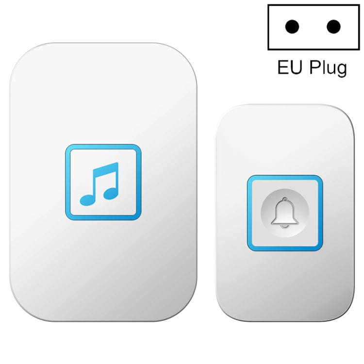 CACAZI A86 Electronic Music Remote Control Doorbell One For One AC Wireless Doorbell, Style:EU Pl...