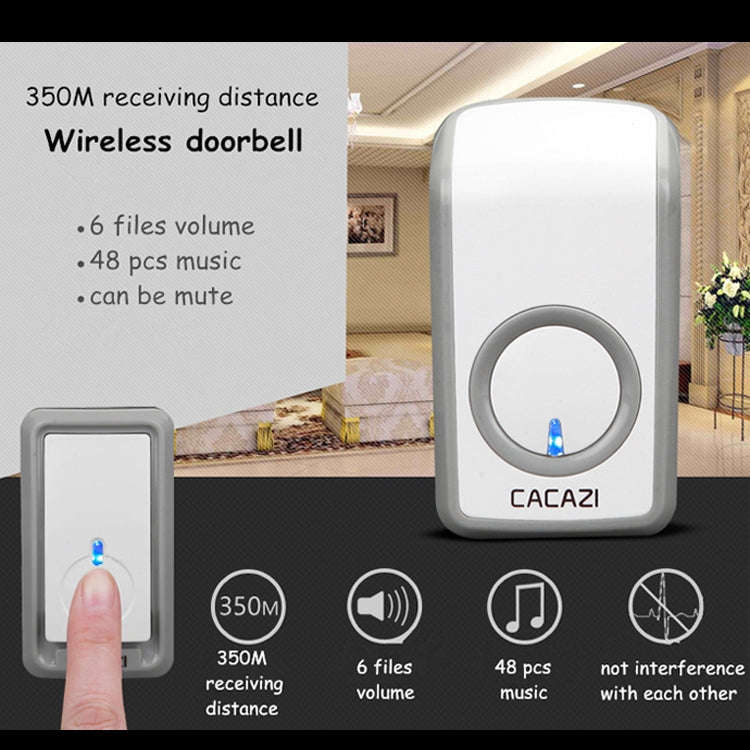 CACAZI W-899 Smart Home Wireless Doorbell Remote Control Doorbell, Style:UK Plug