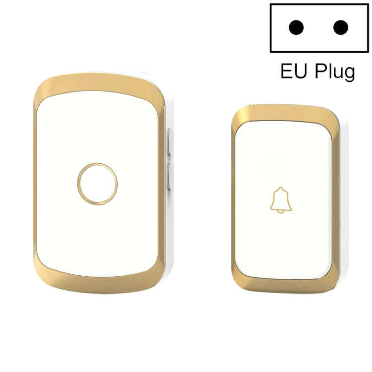 CACAZI A20 Smart Home Wireless Doorbell Digital Music Remote Control Doorbell, Style:EU Plug(Golden)