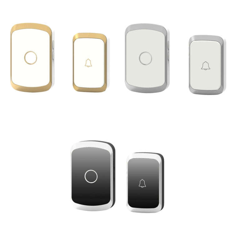 CACAZI A20 Smart Home Wireless Doorbell Digital Music Remote Control Doorbell, Style:EU Plug(Silver)
