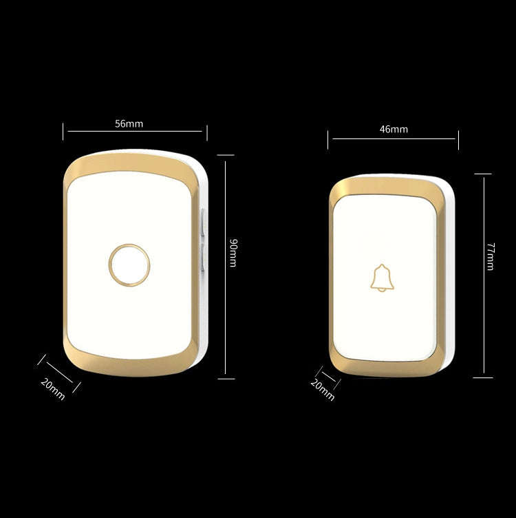 CACAZI A20 Smart Home Wireless Doorbell Digital Music Remote Control Doorbell, Style:EU Plug(Silver)