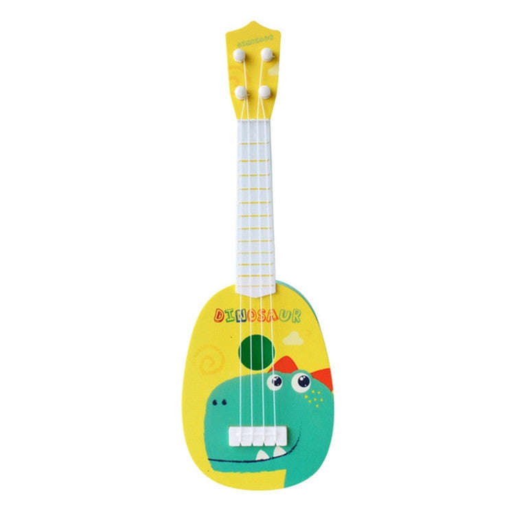 Yellow Dinosaur Small Simulation Musical Instrument Mini Four Strings Playable Ukulele Early Chil...