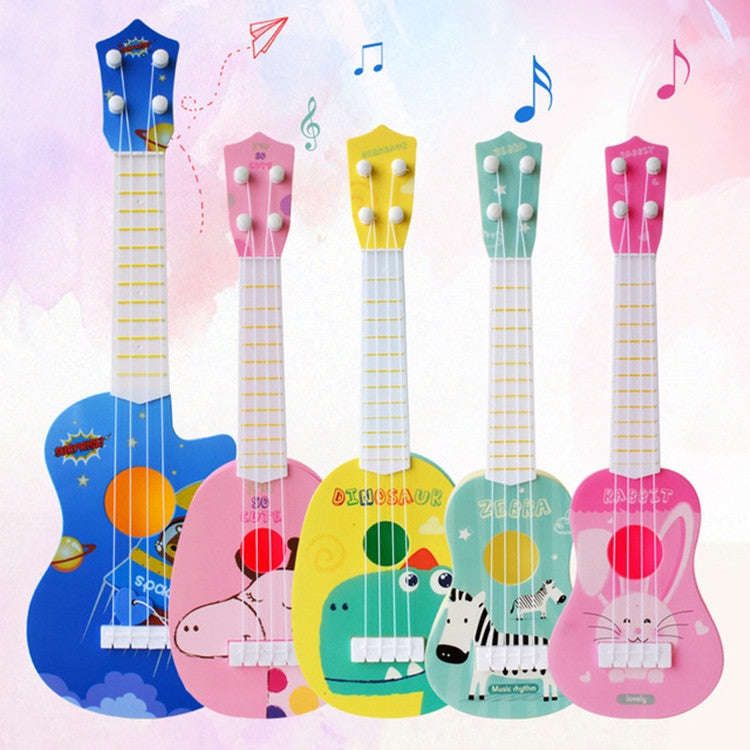 Yellow Dinosaur Small Simulation Musical Instrument Mini Four Strings Playable Ukulele Early Chil...