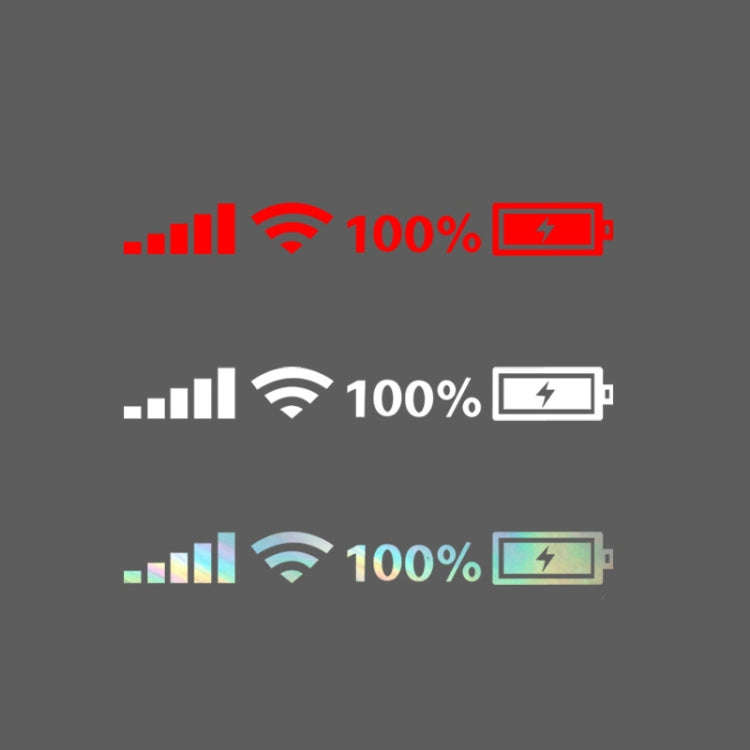 10 PCS Car Windshield Stickers Signal WiFi Power Vinyl Decal  Car Stickers, Size: L( Red)
