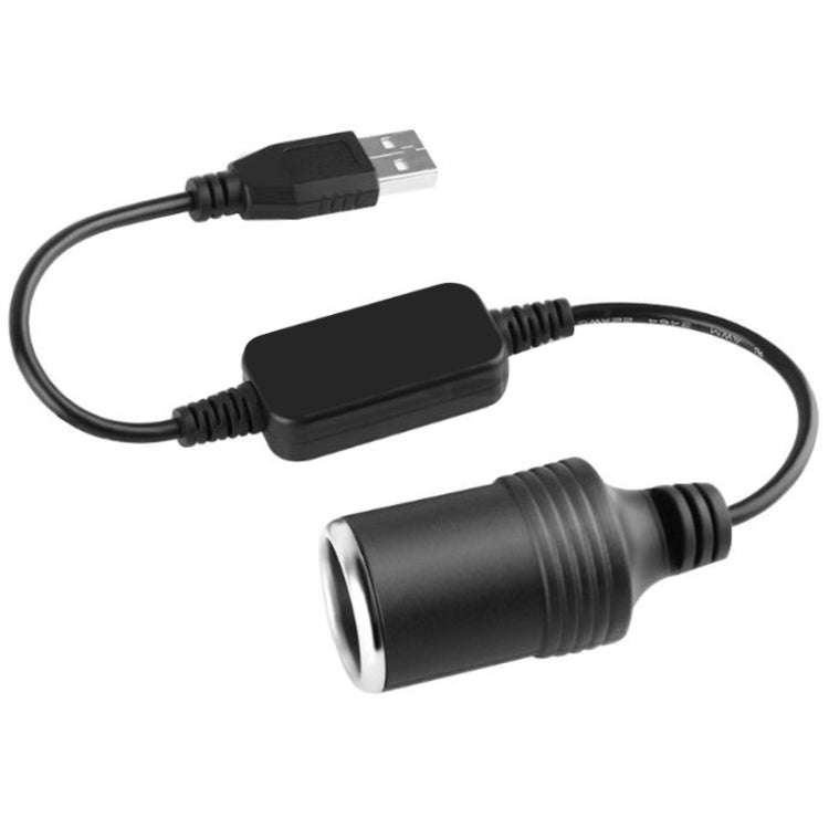Car Converter Adapter Wired Controller USB to Cigarette Lighter Socket 5V to 12V Boost Power Adap...