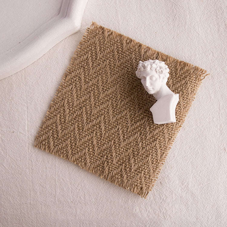 10 PCS 12x12cm Torn Edges Vintage Coarse Jute Scented Candle Coaster Photography Decoration Props...