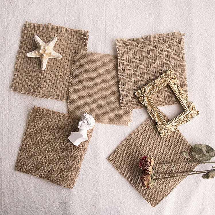 10 PCS 12x12cm Torn Edges Vintage Coarse Jute Scented Candle Coaster Photography Decoration Props...