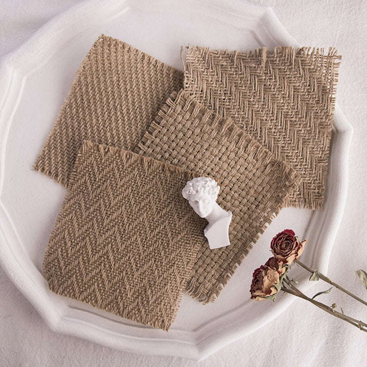 10 PCS 12x12cm Torn Edges Vintage Coarse Jute Scented Candle Coaster Photography Decoration Props...
