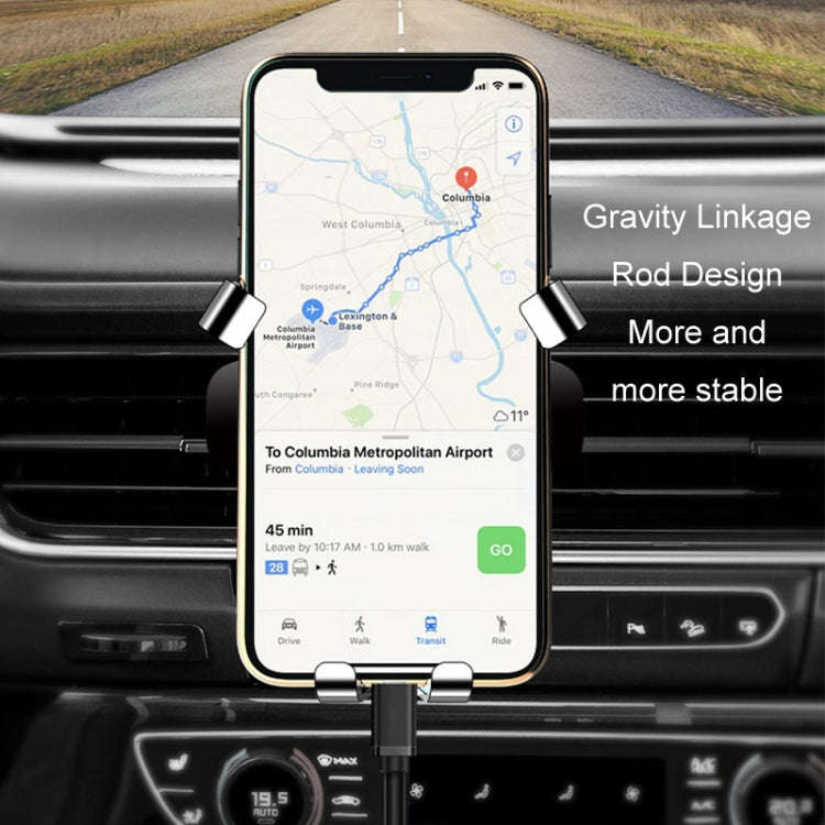 650 Vehicle-mounted Mobile Phone Gravity Bracket Air Outlet Navigation Holder, Color:Black
