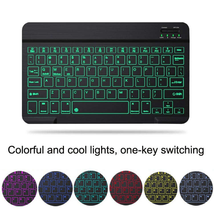 10 Inch RGB Colorful Backlit Bluetooth Keyboard And Mouse Set For Mobile Phone / Tablet(Black)