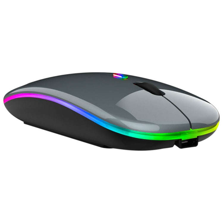 3 Keys RGB Backlit Silent Bluetooth Wireless Dual Mode Mouse (Grey)