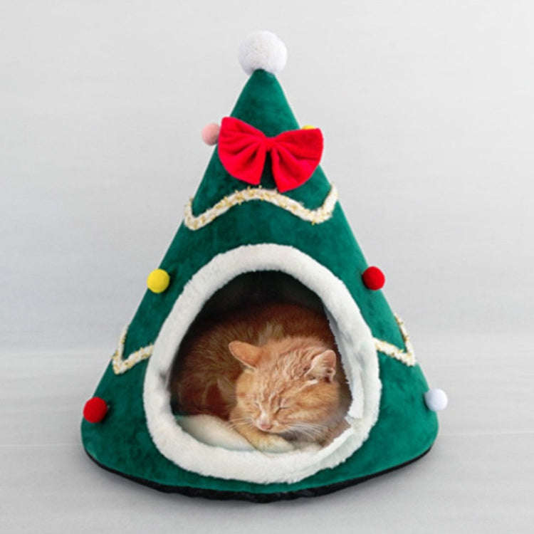 Three-dimensional Sponge Christmas Hat Shaped Pet Bed Nest Warmth Supplies, Size:Medium 45x55cm(G...