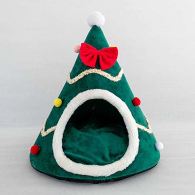 Three-dimensional Sponge Christmas Hat Shaped Pet Bed Nest Warmth Supplies, Size:Medium 45x55cm(G...